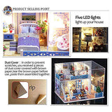 DollLabs DIY Dollhouse Kit with Led Lights and Furniture for Gift Set
