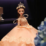 MAI&BAO Dolls Princess Wedding,Fashion Handmade Clothes Wedding Dress,with Veil,Bouquet,for Christmas, Children's Day, Wedding, Pink,45Cm