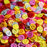 RayLineDo Pack of 50PCS Buttons- Mixed Colours of Various Plain Round DIY Buttons for Sewing and