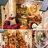 Miniature Dollhouse DIY Kit, Wooden 3D Mini House Set with Furniture for Kids Teens Adults(Holiday Time)