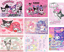 Kuromi and My Melody Posters Manga Decor Live Room Bedroom Anime Canvas Wall Art Print Set of 8 Pcs,11.5x16.5 Inch