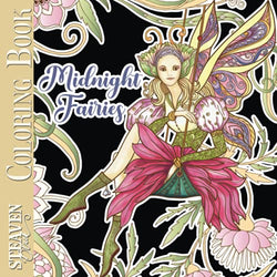 Midnight Fairies: Black Background Adult Coloring Book (Midnight Stress Relief Coloring)