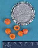 Peaches Silver Tray Dollhouse Fruit Miniatures Apricot tomato decor accessories dolls food for Barbie Blythe Kitchen Dining Room 1:6 scale