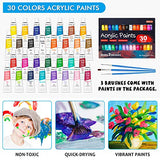 Acrylic Painting Set, Shuttle Art 59 Pack Professional Painting Supplies with Wood Tabletop Easel, 30 Colors Acrylic Paint, Canvas, Brushes, Palette, Complete Painting Kit for Kids, Adults, Artists