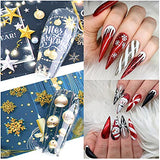 30 Sheets Christmas Nail Stickers Foil Transfers Decals Nail Art Foils Stickers Winter Snowflake Santa Claus Star Tree Decals for Christmas Party Supplies Manicure Transfer Nail Art Accessories