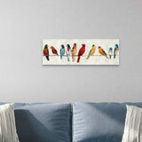 The Usual Suspects - Birds on a Wire Canvas Wall Art Print, 36"x12"x1.25"