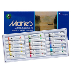 Marie's Watercolor Paint Set, Extra Fine Highly Pigmented Paint Set - 12 ml Tubes - Assorted Colors - [Set of 18]