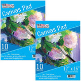 U.S. Art Supply 12" x 16" 10-Sheet 8-Ounce Triple Primed Acid-Free Canvas Paper Pad (Pack of 2
