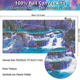 5D Diamond Painting Kits for Adults DIY Large Waterfall Full Round Drill (27.5 x 13.7 inch) Crystal Rhinestone Embroidery Pictures Arts Paint by Number Kits Diamond Painting Kits for Home Wall Decor