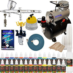 Complete Professional Airbrush System Kit with G44 Master Airbrush, Master Compressor TC-20T, 24