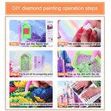 3ABOY 5D Diamond Painting Kits for Adults,Full Drill Diamond Art Kits for Adults or Kids A Cats with A Rose Jewel Art for Home Wall Decoration, 11.8 X 11.8(cat)