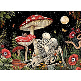 Mushroom Skull Diamond Painting Kits ,5D DIY Skeleton Full Drill Trippy Flower Plant Diamond Art Kits for Gift , Hippie Cool Nature Moon Star Diamond Art for Wall Decor 12x16inch