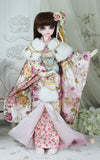 BJD Doll Clothes Bronzing Cherry Blossom Kimono for SD BB Girl Ball Jointed Dolls,A,1/3