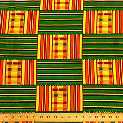 Kente African Print Fabric Cotton Print 44'' wide Sold By The Yard (19008-2)