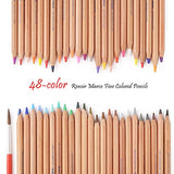 Marco Renoir Fine 48 Colors Water Soluble Drawing Pencil Set Non-toxic Pencils Tin Wooden