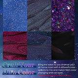 Beetles Milky Way Glitter Gel Nail Polish Set 6 Colors Collection Black Gel Polish Kit Soak Off Nail Lamp Cat Eyes Magnet Color Changing Glitter Gel Phantom Chameleon Nail Kit Gift Box 7.5 ml Bottle