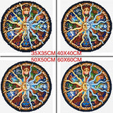 TINMI ARTS WE1-08 5D DIY Diamond Painting Mandala Embroidery Cross Stitch Handcraft Kit Full Drill Pasted Wall Stickers, Sun God Zodiac (19.5"x19.5"), 19.5x19.5 inch, Color