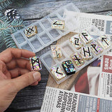 Sakolla Rune Stones Resin Mold, Futhark Energy Symbol Casting Molds for DIY Craft Jewelry Pendant Making, Friend Gift