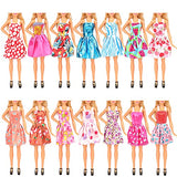 Miunana 125 pcs Doll Fashion Clothes Set for 11.5 inch Doll, Include 13 Random Skirt + 2 Wedding Party Banquet Dress + 110 Doll Accessories Shoes Bags Necklace Bicycle ect. (Not Include Doll)