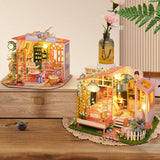 GuDoQi DIY Miniature Dollhouse Kit, Tiny House kit with Furniture, Miniature House Kit 1:24 Scale, Great Handmade Crafts Gift for Father's Day, Birthday, Flower Dream