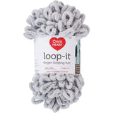 RED HEART E884.0441 Loop-It Yarn Gray-Vy