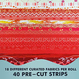 Needles Quilt Studio - 2.5" Precut 40 Fabric Strip Bundle (Tuscan Sunset) | Cotton Strips Bundles for Quilting - Jelly Rolls for Quilting Assortment Fabrics Quilters & Sewing Precuts Cloth for Quilts