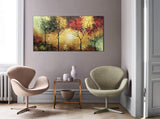 Tiancheng Art,24 X 48 Inch Abstract Tree Art Frame Oil Painting Propylene Three-Dimensional Oil Painting Hand-Painted Wall Art Living Room Interior Decorative Painting Ready to Hang
