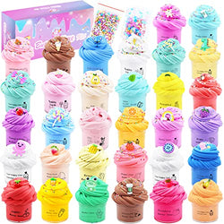 32 Pack Butter Slime Kit, Party Favor Supplies, Super Soft, Non-Sticky, Gifts, Prize for Girl and Boy, Easter Basket Stocking Stuffers