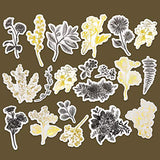 Knaid Botanical Large Gold Foil Stickers Set (120 Pieces) - Flower and Leaves Washi Sticker for Scrapbooking, Kid DIY Arts Crafts, Album, Bullet Journaling, Planners, Calendars and Notebook