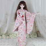 BJD Doll Clothes Japanese Bronzing Flower Pattern Kimono for SD BB Girl Ball Jointed Dolls,D,1/6