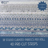 Needles Quilt Studio - 2.5" Precut 40 Fabric Strip Bundle (Scandinavian Cottage) | Cotton Strips Bundles Quilting - Jelly Rolls for Quilting Assortment Fabrics Quilters & Sewing Precuts Cloth Quilt