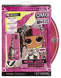 LOL Surprise OMG Remix Rock Metal Chick Fashion Doll with 15 Surprises Including Electric Guitar, Outfit, Shoes, Hair Brush, Doll Stand, Lyric Magazine, and Record Player Package - for Girls Ages 4+