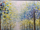AMEI Art Paintings,24x36Inch Hand-Painted Dense Forest Wall Art on Canvas Abstract Tree Oil Paintings Modern Home Decor Landscape Artwork Stretched and Framed Ready to Hang for Living Room