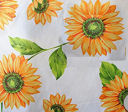 Polycotton Fabric Printed ORANGE DAISY / 60" Wide / Sold by the Yard