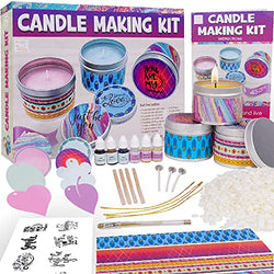 Hapinest DIY Candle Making Kit for Kids Girls Teens Adults | Beginner Arts & Crafts Make Your Own Candle Set | Starter Kit Includes Melting Pot, Jars, Wax, Wicks, Stickers, Gift Tags, and Fragrance