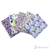 RayLineDo 10 Pcs Different Pattern Multi Color 100% Cotton Poplin Fabric Fat Quarter Bundle 18" x 22" Patchwork Quilting Fabric Blue and Purple Series