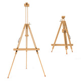 Arteza Wooden Easel Stand, 37.4 x 39.4 x 78.3 Inch Tripod Art Display Stand for Adults, Adjustable Canvas Holder, Steel Fittings, for Painting & Displaying Artwork