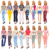 ENOCHT 47 PCS Girl Doll Clothes and Accessories 2 PCS Fashion Dresses 3 Tops and Pants Outfits 5 PCS Party Dresses 2 Sets Swimsuits Bikini,35 PCS Shoes Hangers and other Accessories for 11.5 inch Doll