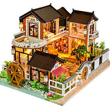 CUTEBEE Dollhouse Miniature with Furniture, DIY Wooden Dollhouse Kit Plus Dust Proof and Music Movement, 1:24 Scale Creative Room Idea