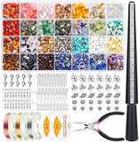 Ring Making Kit with 28 Colors Crystal Beads, iReaydo 1667Pcs Crystal Jewelry Making Kit with Gemstone Chip Beads, Jewelry Wire, Pliers&Jewelry Making Supplies for DIY Craft Necklace Bracelet Earring