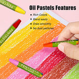 PENTRISTA Washable Oil Pastels for Kids,48 Assorted Colors + 1 Sharpener and 1 Pastel Holder，Non-Toxic Soft Oil Pastel Crayons for Artist and Students Smooth Painting and Drawing