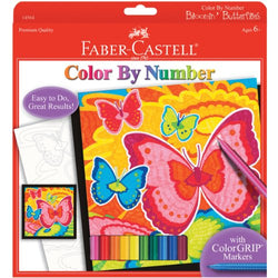 Faber Castell Young Artist Color By Number Bloomin' Butterflies - Kids Color by Number Kit with