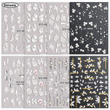 8 Sheets 5D Flower Nail Art Stickers Embossed Flowers Nail Decals Self Adhesive Nail Art Supplies Spring Summer Nail Art Decorations Cute White Floral Nail Stickers French Nail Designs for Women