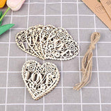 Tinksky Heart Wooden Embellishments Crafts Hanging Ornament for Wedding Valentine's Day gift DIY,