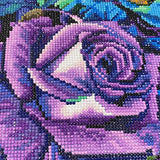 MXJSUA Diamond Painting Kits for Adults, Round Full Drill Diamond Painting Kits, 5D DIY Diamond Painting by Number Kits Diamond Art Kits for Home Wall Decor 14x14 Inch Purple Rose