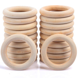 20Pcs Natural Wood Rings, HNYYZL Smooth Unfinished Wooden Ring Wood Circles for Craft, Ring Pendant and Connectors Jewelry Making, 6cm/2.4Inch in Diameter