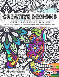 Creative Designs and Tattoo Ideas: An adult coloring book featuring neo-traditional and psychedelic animals, mandalas, butterflies, and more!