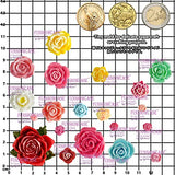 Funshowcase 21 Cavity Roses Collection Fondant Candy Silicone Mold for Sugarcraft Cake