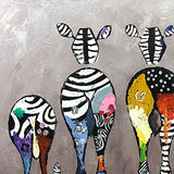 V-inspire Art, 24x36 Inch Contemporary Hand Painted Animal Art Zebra Acrylic Canvas Oil Painting Wall Art Living Room Bedroom Children's Room Wall Decoration Hanging Directly