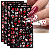 JMEOWIO 3D Embossed Valentines Day Nail Art Stickers Decals Self-Adhesive Pegatinas Uñas 5D Heart Love Nail Supplies Nail Art Design Decoration Accessories 4 Sheets